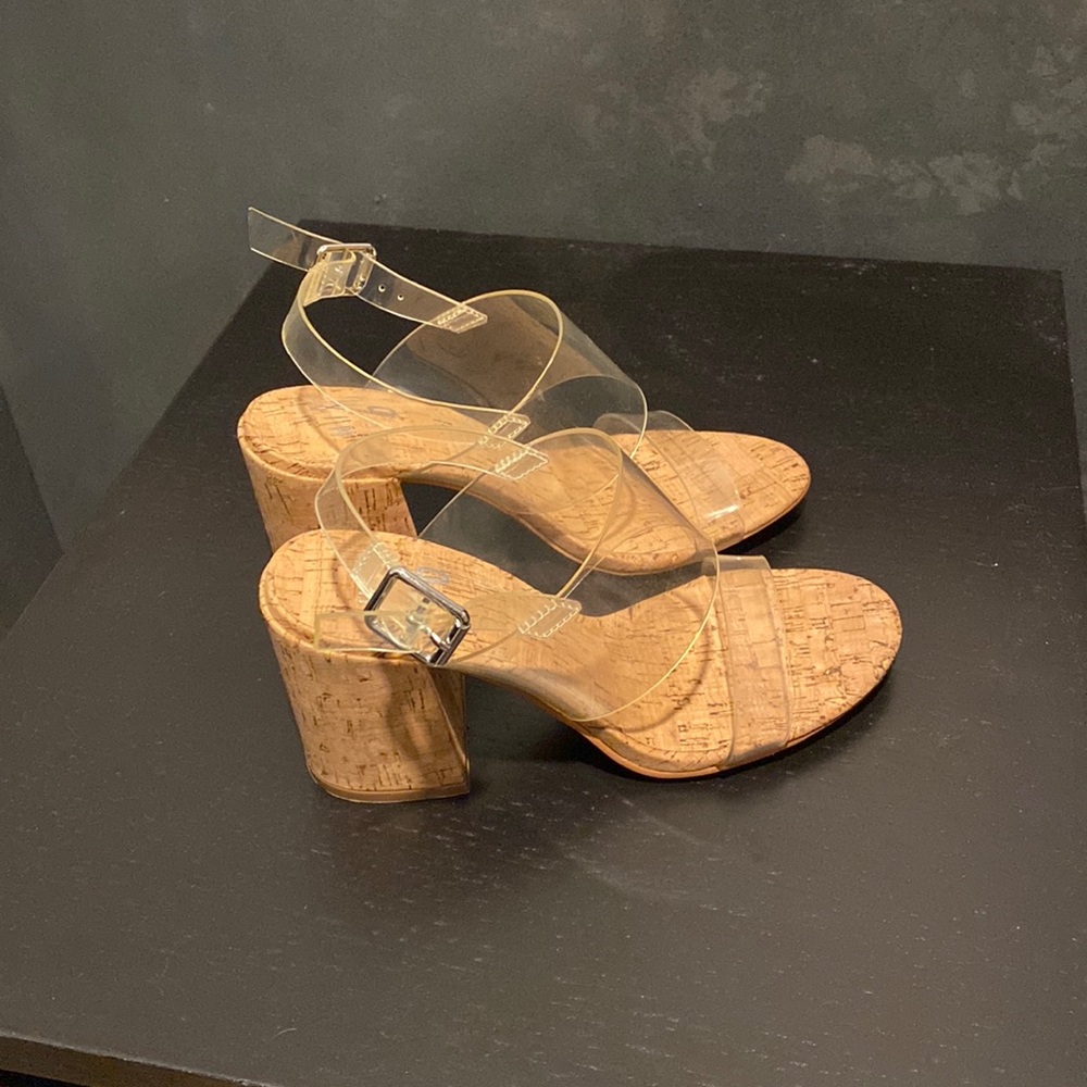 Clear wedge heels